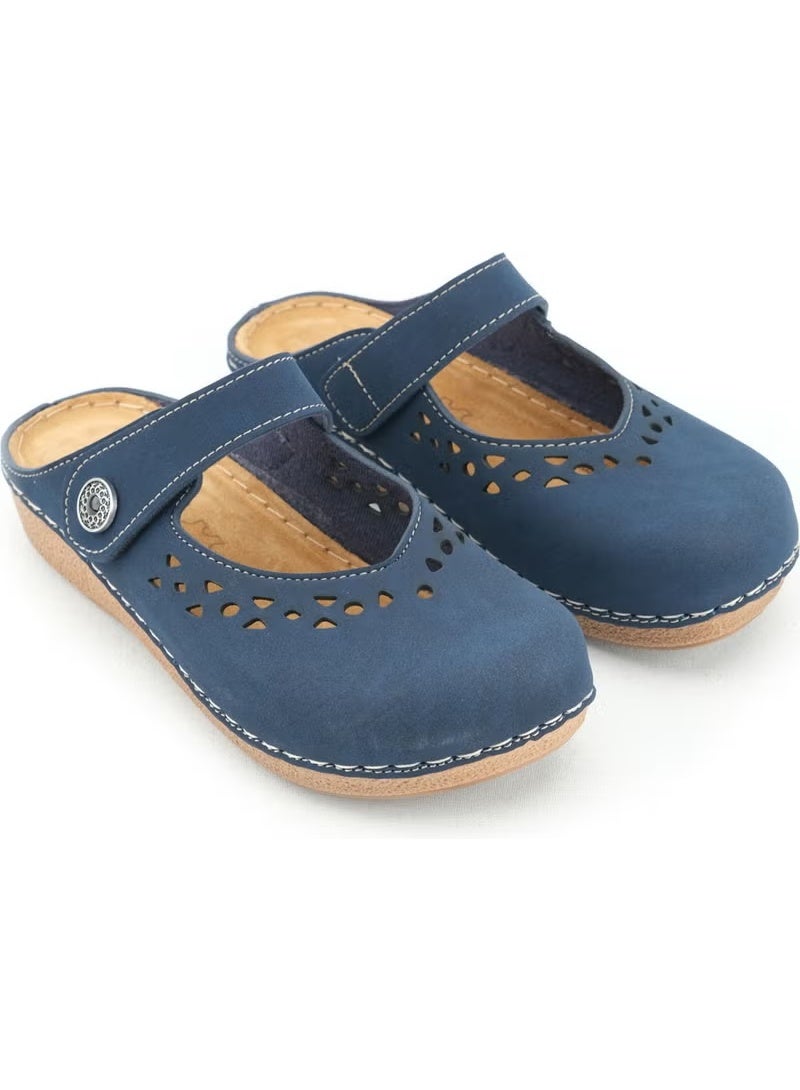 Gezer Summer Women's Inner Sole Leather Velcro Slippers - Image 3